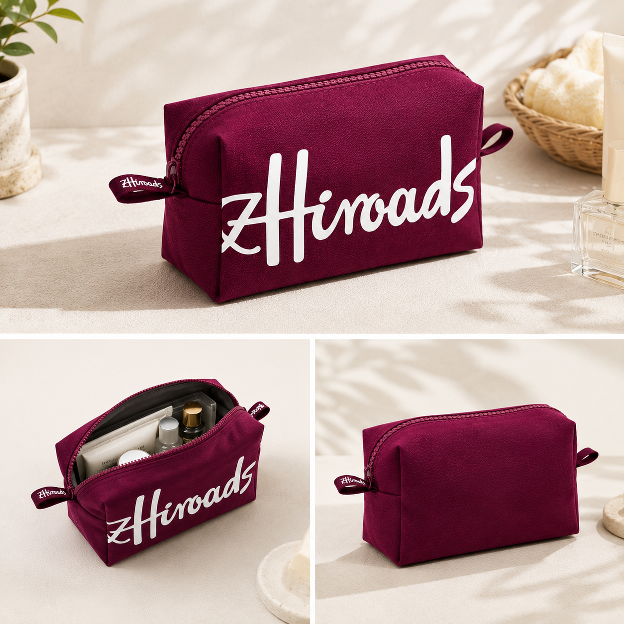 Luxury Skincare Women - Luxury Cotton Minimalist Cosmetic Bag Customizable