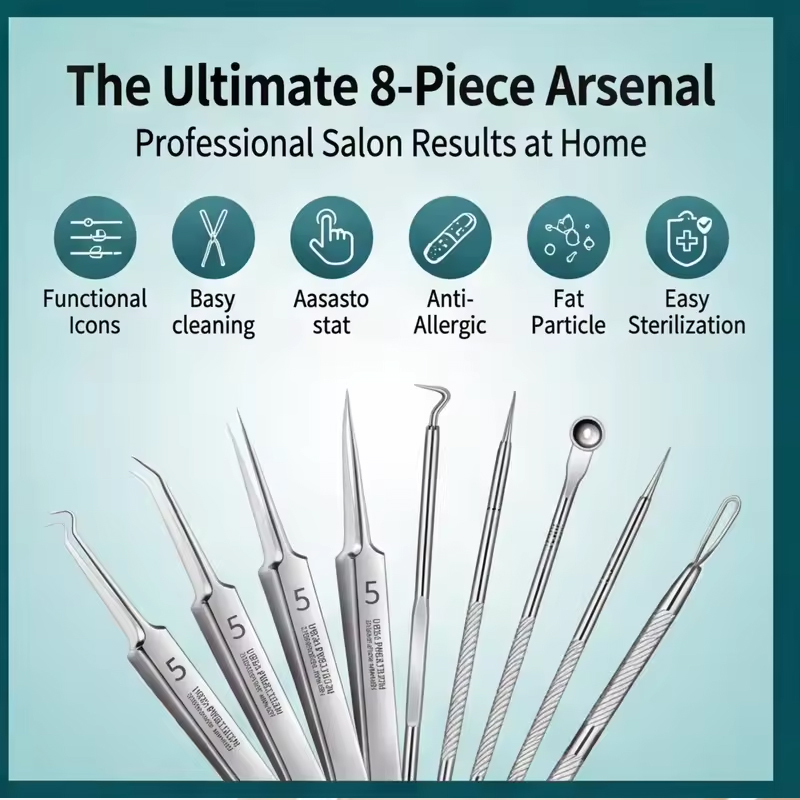 Luxury Skincare Acne - NEW 8PCS Stainless Steel Acne &