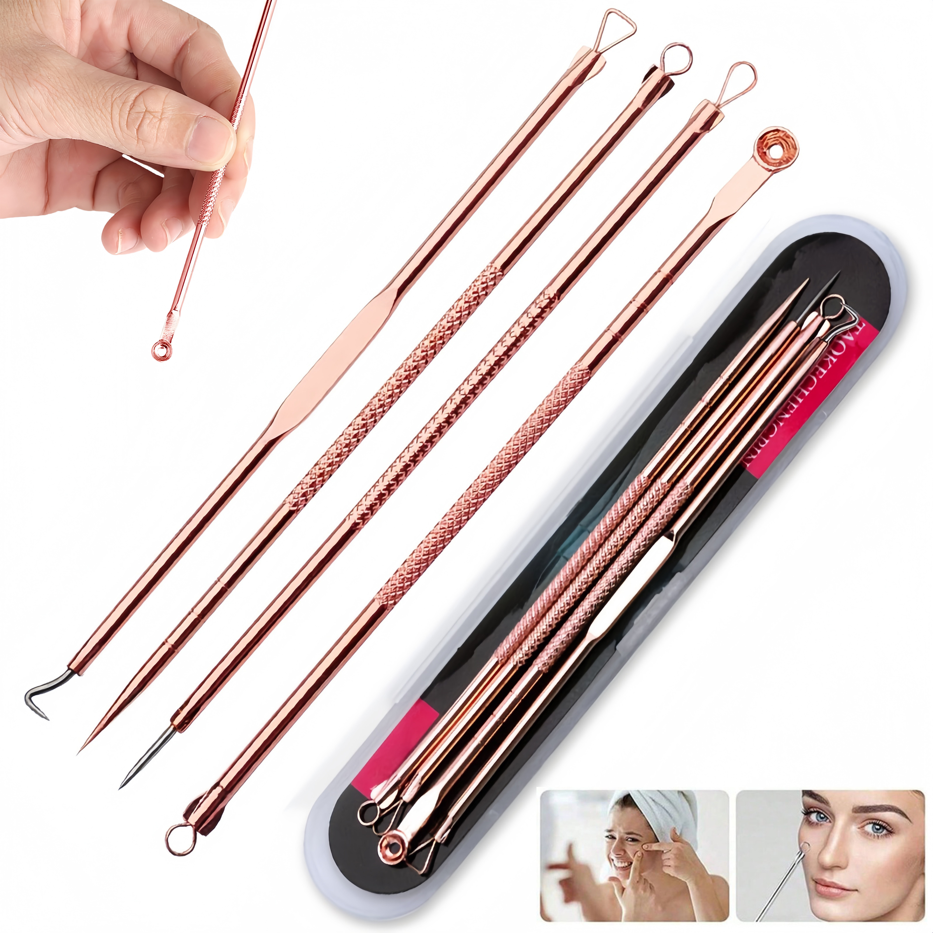 4Pcs Remover Pimple Comedone E - مراجعة Luxury Skincare Acne وسعره