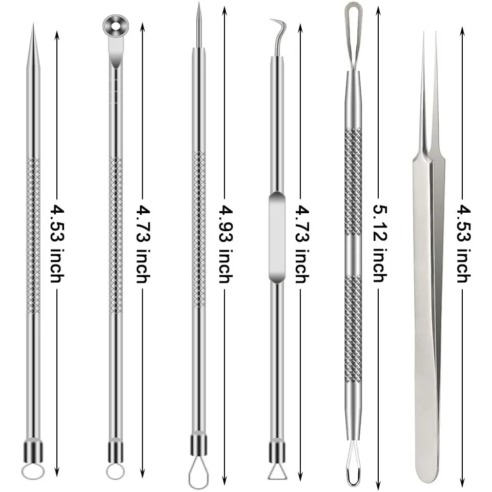 6PCS Pimple Removal Tool Black - مراجعة Luxury Skincare Acne وسعره