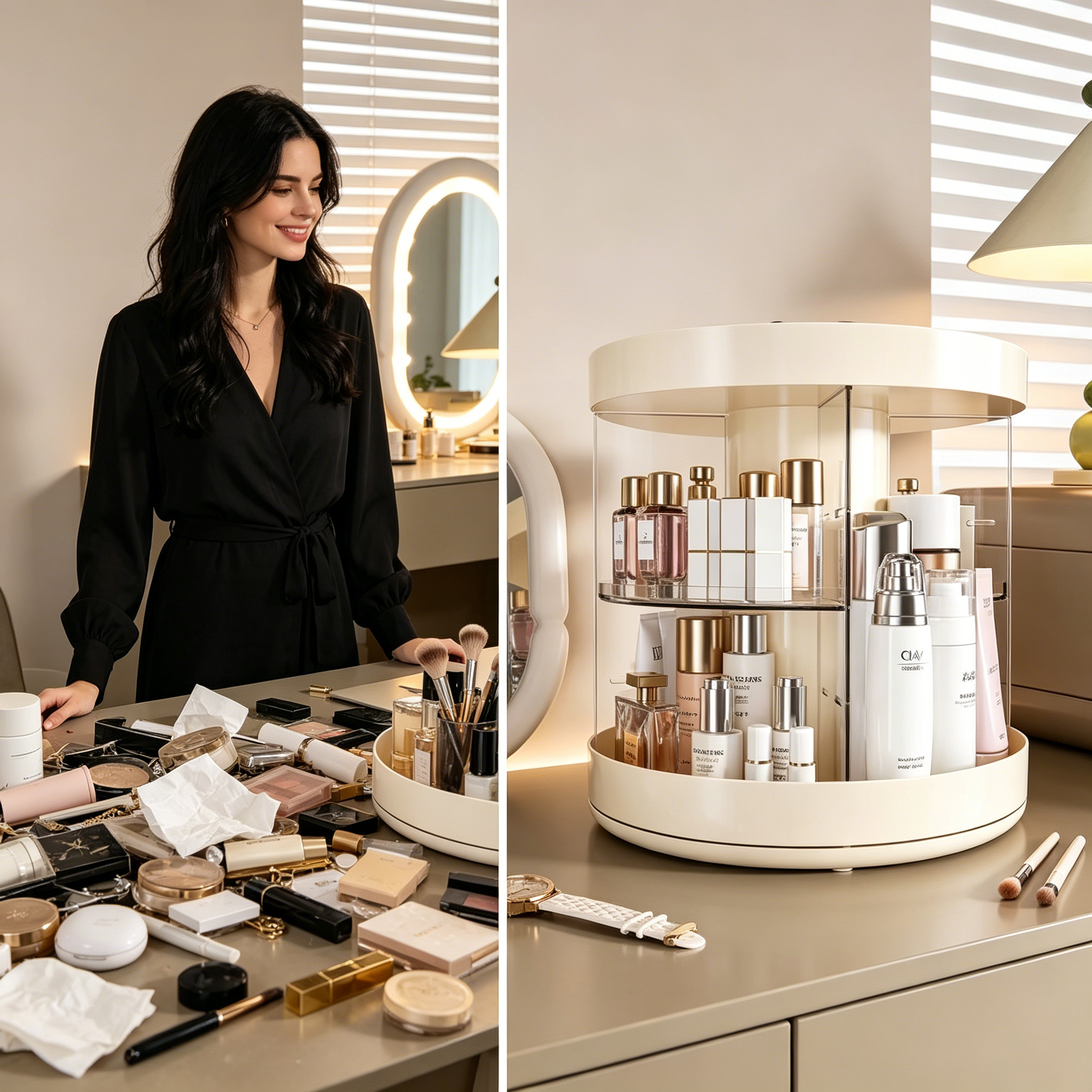 Rotating Layered Makeup Organi - مراجعة Luxury Skincare & Spa Reviews وسعره