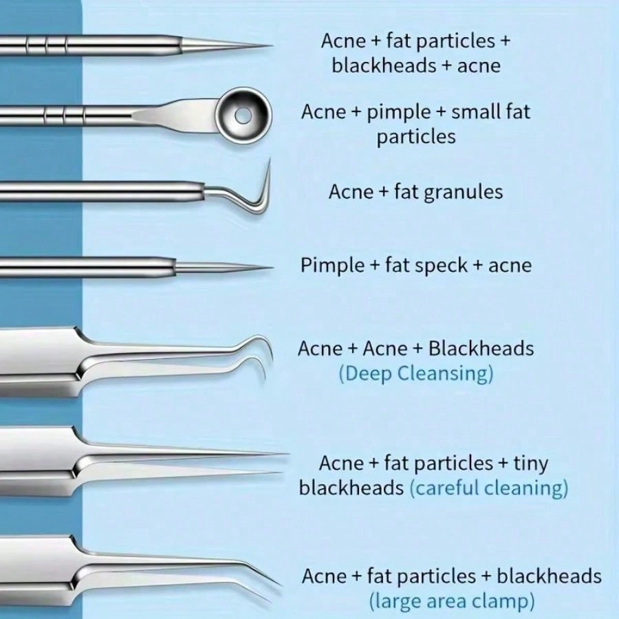 1/3/8PCS stainless steel black - مراجعة Luxury Skincare Acne وسعره