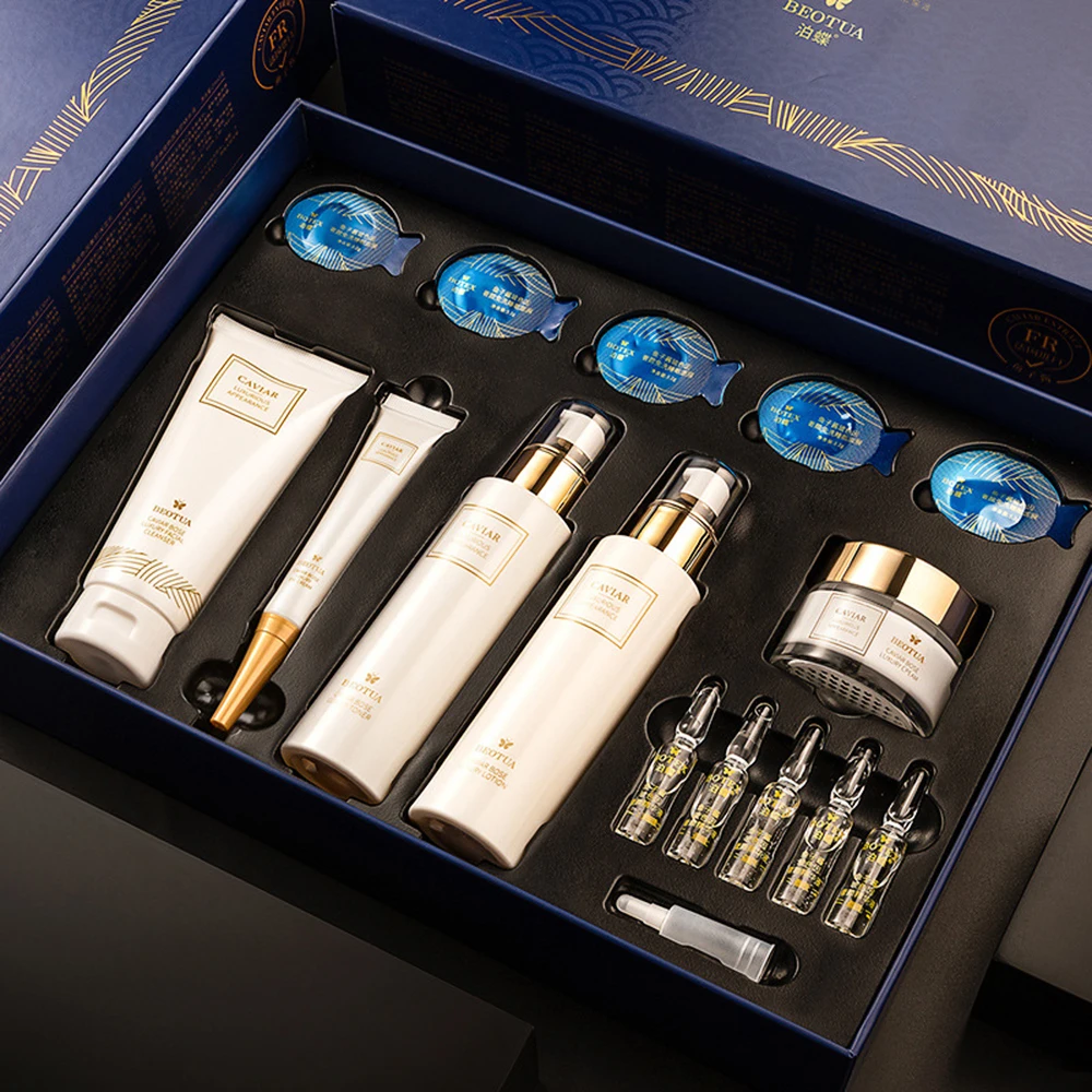 15PCS Caviar Skin Care Set Fac - مراجعة Oligopeptide Wrinkle وسعره