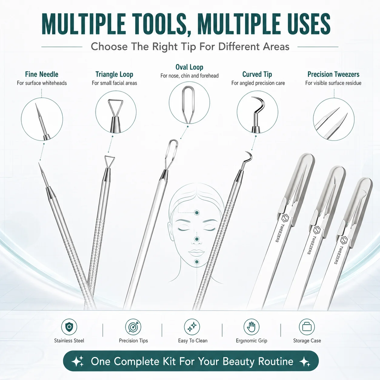 8PCS Blackhead Remover Tool Ki - مراجعة Luxury Skincare Acne وسعره